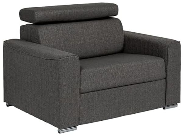 Vente-unique - VIZIR Sessel Stoff Grau - B 95 cm x H 105 cm85 cm x L 127 cm