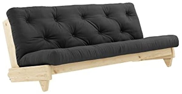 KARUP DESIGN FRESH Futonsofa Gestell Natur Matratze Dunkelgrau