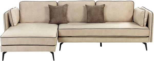 Ecksofa ALTAN Beige Samtstoff Rechtsseitig