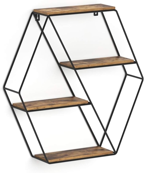 Vicco Wandregal Antikholz 51 x 52 cm Eckform, Fyrk