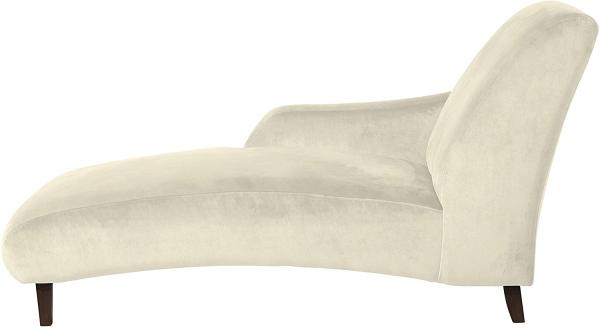Evi Recamiere Armlehne links Samtvelours Creme Buche Nussbaumfarben