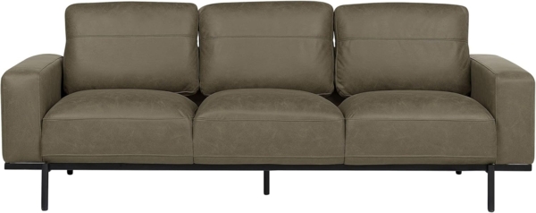 3-Sitzer Sofa Stoff grün Lederoptik SOVIK
