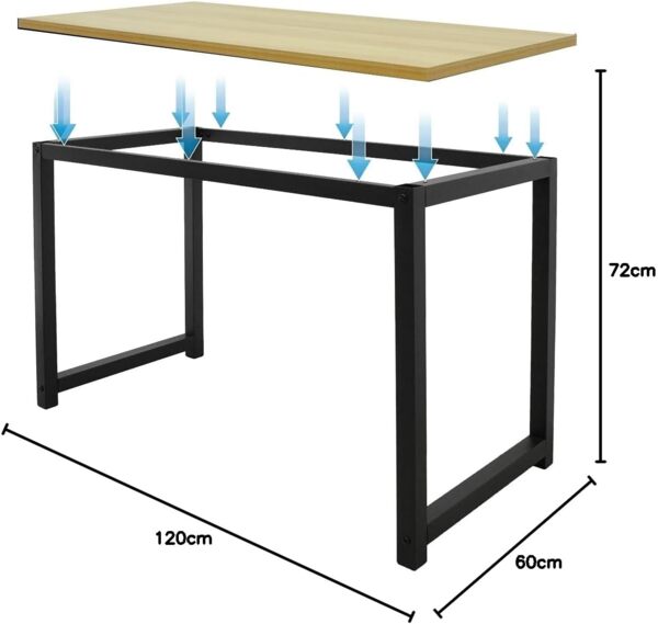 Schreibtisch 120 x 60 x 75 cm Schwarz aus MDF und Metall ML-Design Bild 3