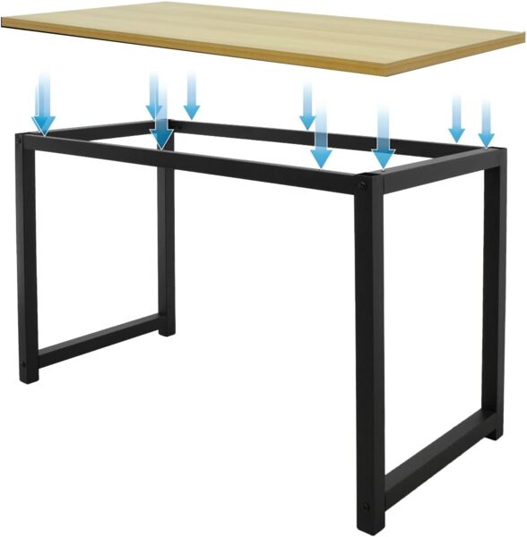 Schreibtisch 120 x 60 x 75 cm Schwarz aus MDF und Metall ML-Design Bild 4