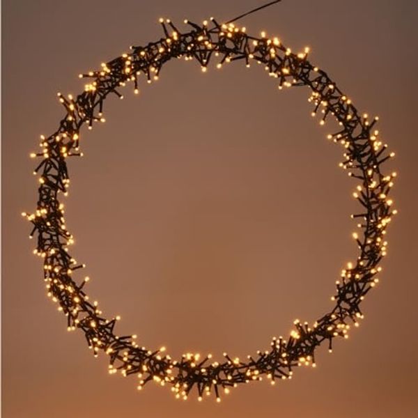 Mojawo Lichtervorhang Türkranz 400 LED Tischdekoration LED Kranz Ø48cm IP44 Außenbeleuchtung