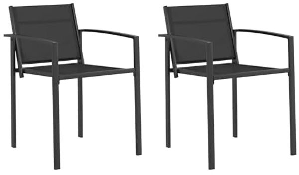 vidaXL Gartenstühle 2 pcs Schwarz und Anthrazit 53,5 x 59 x 77 cm 42025098