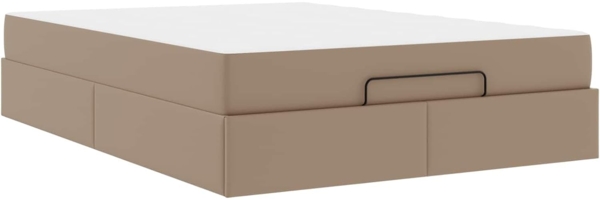 vidaXL Bettgestell mit Matratze mit Matratze 2 pcs Hellbraun PVC 3399432