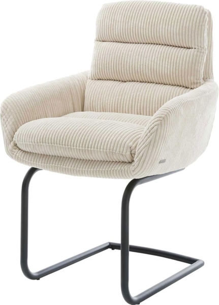 Freischwinger Abelia-Flex mit Armlehnen Cord Beige Freischwinger rund Schwarz