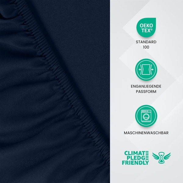 Utopia Bedding - Spannbettlaken 100x200 cm - Marineblau - Oeko-Tex Zertifiziertes Gebürstete Polyester-Mikrofaser Spannbetttuch - 35 cm Tiefe Tasche Bild 2
