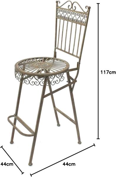 DanDiBo Barhocker Metall Klappbar 130415 Barstuhl Gartenstuhl Hochstuhl Garten Antik Tresenstuhl Tresenhocker Nostalgie