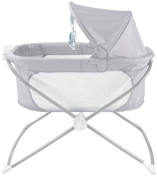 Fisher-Price GWD36 - Zusammenklappbares Beistellbettchen – tragbares Babybettchen mit Licht für Neugeborene und Säuglinge