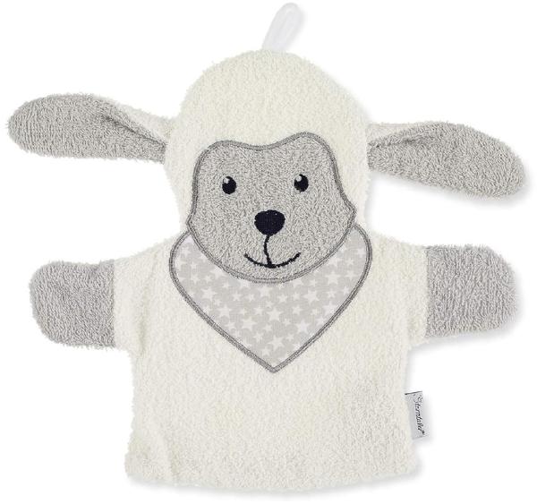 Sterntaler Spiel-Waschhandschuh Schaf Stanley, Größe: 22 cm, Beige (Ecru)