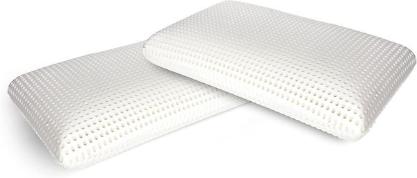 Talamo Italia 2er-Set Kissen für das Bett, 100% Made in Italy, Ergonomisches "Seifen"-Kissen aus perforiertem Memory-Schaum, hypoallergen und atmungsaktiv, 70x40xh16 cm