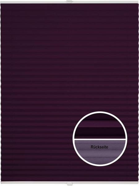 ondeco Plissee Thermo ohne Bohren mit Klemmträger,Sonnenschutz für Fenster innen, lichtschutz und Blickdicht, Faltrollo Sichtschutz für Tür, Jalousie Rollo leicht verdunkelnd - Violett - 95x130 cm