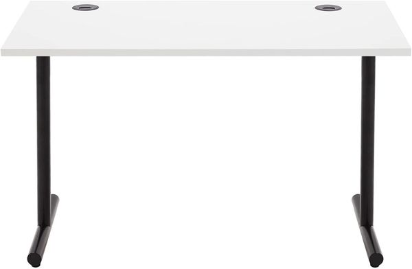 Amazon Marke - Movian Schlichter Schreibtisch, weiße Platte und schwarzes Gestell, 120 x 60 x 73,6 cm