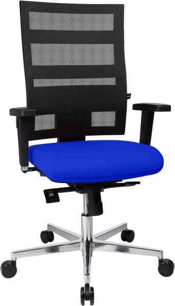 Topstar Sitness X-Pander Plus, ergonomischer Bürostuhl, Schreibtischstuhl, inkl. Multifunktions-Armlehnen, Body-Balance Tec-Gelenk, Stoff, royalblau / schwarz