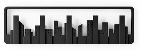 Umbra Skyline Schwarz Garderobenhaken mit 5 beweglichen Haken Garderobenleiste aus Kunsts