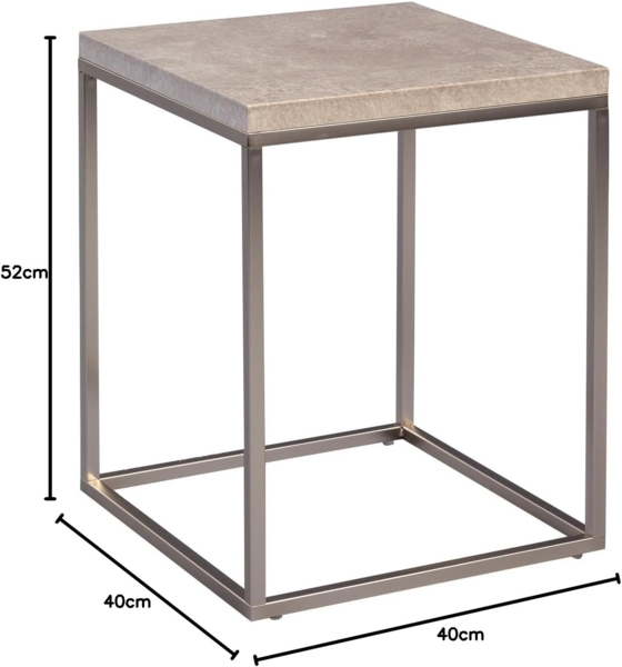 M2 Kollektion Olaf Beistelltisch, Holzdekor, Metall Betonoptik, 40 x 40 x 52 cm Bild 2