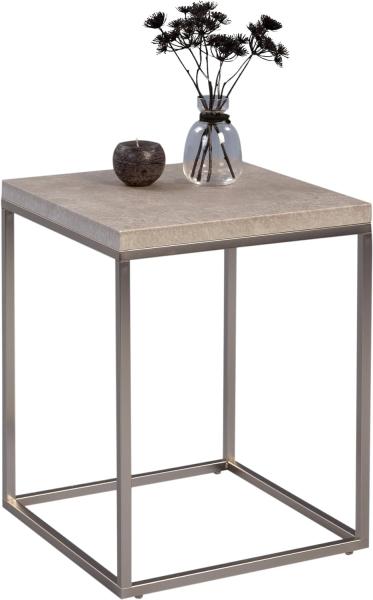 M2 Kollektion Olaf Beistelltisch, Holzdekor, Metall Betonoptik, 40 x 40 x 52 cm Bild 1