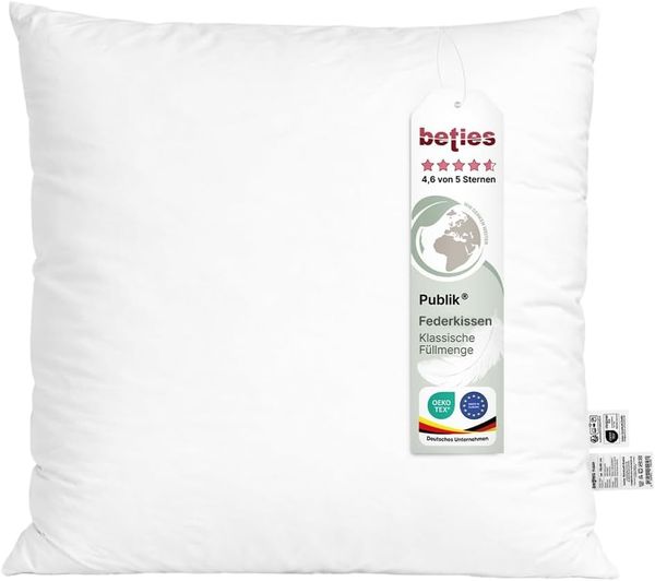 Federkissen ca. 60x60 cm waschbar Bezug Baumwolle beties „Publik“