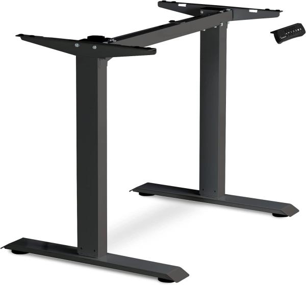 ESMART Germany ETX-121B Schwarz - Ergonomisches Steh-Sitz-Schreib-Tisch-Gestell Stufenlos elektrisch höhenverstellbar 71-121 cm 3X Memory Aktivitätserinnerung Soft-Start/Stopp