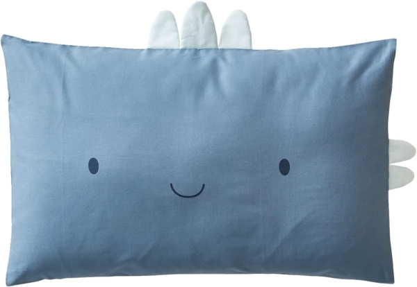 VERTBAUDET Kissenbezug für Babys, klein, Dinosaurier, Blau, 40x60 cm