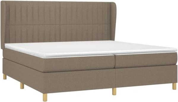 Boxspringbett mit Matratze Stoff Taupe 200 x 200 cm, Härtegrad: H2 [3128713]