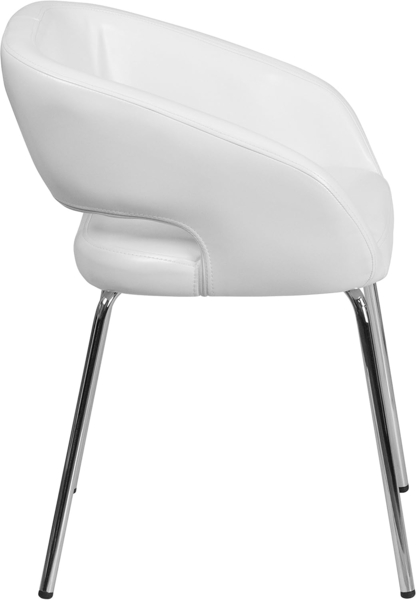 Flash Furniture Fusion Series LeatherSoft Gepolsterter Side Reception Chair Retro Gepolsterter Loungesessel für Wohnzimmer oder Büro, Weiß Bild 6