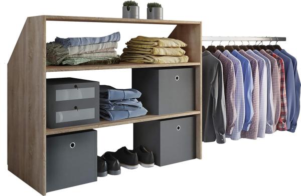 VCM Kleiderschrank Wandständer Dachschräge Kleider Regal Garderobe Dacho Sonoma-Eiche