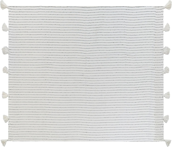 beliani 'MODAR' Tagesdecke, Baumwolle Cremeweiß, 200x220 cm