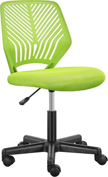 Yaheetech ergonomisch Schreibtischstuhl Bürostuhl ohne Armlehnen Drehstuhl mit Rücklehne Arbeitsstuhl höhenverstellbar 136 kg belastbar 50 x 55 x 79-92 cm Grün