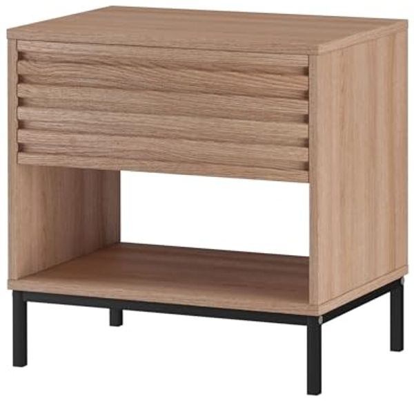 loft24 Nachtschrank Cecilie Nachttisch mit Schublade, Metallgestell