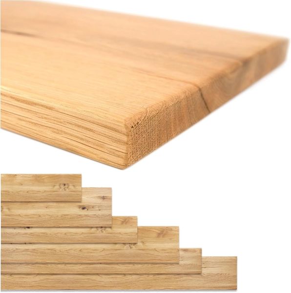 Natural Goods Berlin Regaleinsatz EICHE (1 St), Regalbohle, Regalbrett, Wandregalbrett, Eichenholz, B80 x T20cm