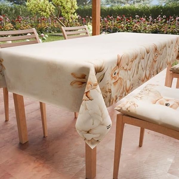 Petti Artigiani Italiani - Tischdecke für Ostern, schmutzabweisend, rechteckig, für die Küche, Design Sweet Easter, für 14 Plätze (140x300 cm), 100% Made in Italy