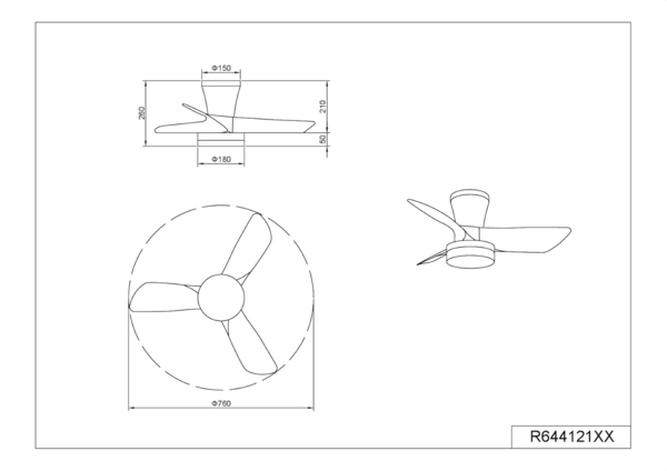 Reality Leuchten LED Deckenleuchte RANDERS mit Ventilator, Deckenventilator mit Licht inkl Fernbedienung, Ventilatorfunktion, LED fest integriert, warmweiß - kaltweiß, 6 Geschwindigkeiten Timer Vor- & Rücklauf LED dimmbar CCT Nachtlicht Bild 8