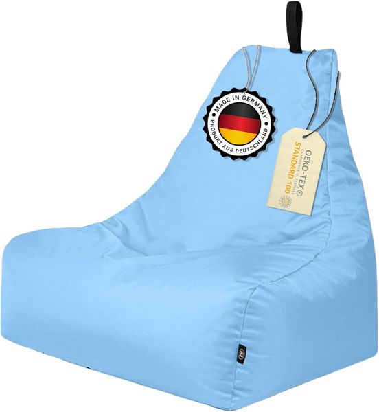 Patchhome Lounge Sessel XXL Gamer Sessel Sitzsack Sessel Sitzkissen In & Outdoor geeignet fertig befüllt | XXL - Hellblau - in 2 Größen und 25 Farben