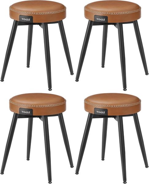 Vasagle Esszimmerstühle (4 St), Sitzhocker, EKHO Series, Kunstleder, 48,2 cm hoch, karamellbraun