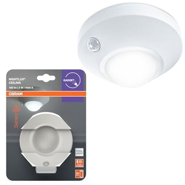 Osram LED-Nachtlicht Nightlux Ceiling mit Licht- & Bewegungssensor 8,6 cm kaltweiß weiß