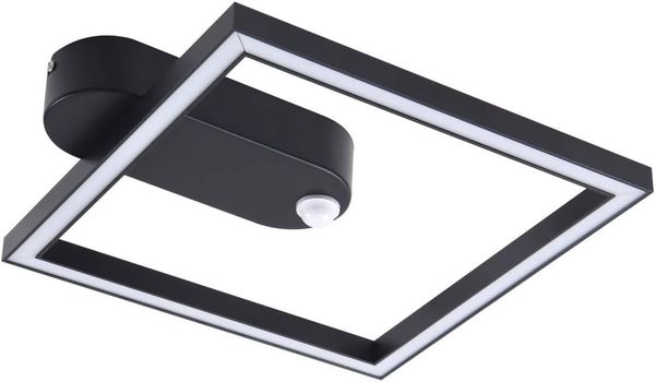 Lindby Deckenleuchten Yulla, LED, Metall, Schwarz warmweiß IP20mit Bewegungsmelder, LED 15 W gesamt, warmweiß