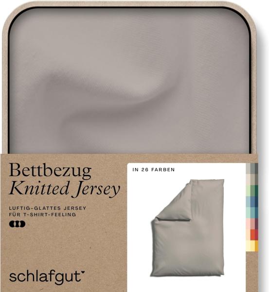 Schlafgut Bettbezug Knitted Jersey uni, aus Bio-Baumwolle mit Elasthan, Reißverschluss, (1 St), bügelfrei, Mix & Match Bettwäsche: passender Kissenbezug erhältlich