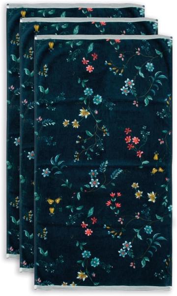 Pip Frotte-Handtuch Les Fleurs dark blue 55x100 cm Duschtuch Baumwolle