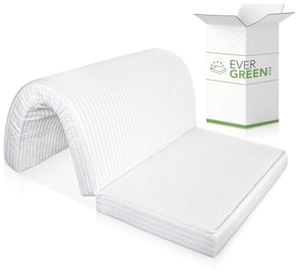 EVERGREENWEB Matratze auf eineinhalb Plätzen für Schlafsofa, 10 cm hoch, Faltbare Matratze mit gemütlichem Sitz, orthopädische Matratze aus Polyurethan, hypoallergene Beschichtung120x190