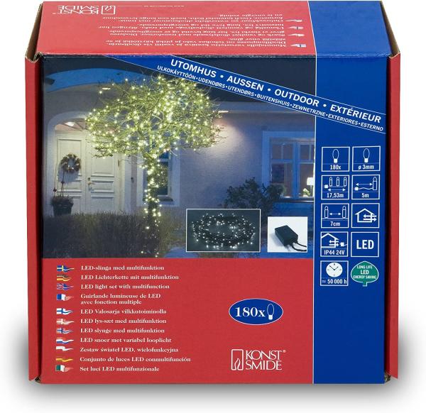 Gnosjö Konstsmide Micro-LED-Lichterkette 180 LEDs warmweiß 3632-110