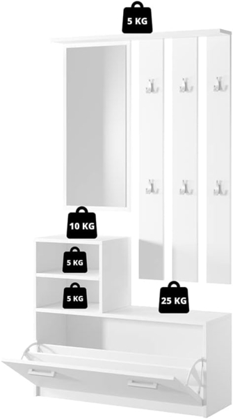 Selsey Amber - Reihe des Flur/Schuhschrank und Garderobenpaneel mit Kissen, Schwarz, 22.83 x 9.45 x 62.99 cm Bild 8