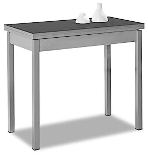 ASTIMESA Buchart Küchentisch, Metall, Graphit, 80x40 cm bis 80x80 cm