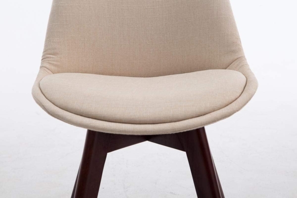 CLP Esszimmerstuhl Borneo Stoff mit Polsterung,creme walnuss Bild 7
