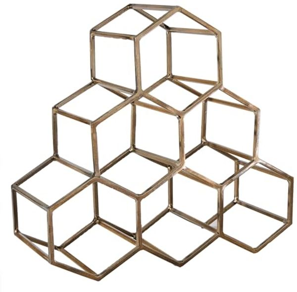 riess-ambiente Weinregal HONEYCOMB 35cm gold, Einzelartikel 1-tlg, Esszimmer · Metall · 6 Flaschen · stehend · Modern Design