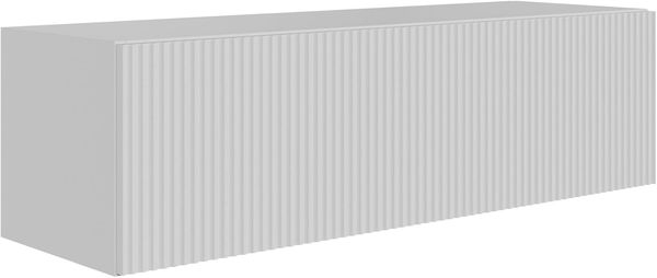 Selsey TV-Lowboard Hängend 100 cm Mattes Weiß 2 Geräumige Fächer Elegante Geprägte Front Laminierter Korpus MDF Front Robust ABS Kanten Für Fernsehzubehör
