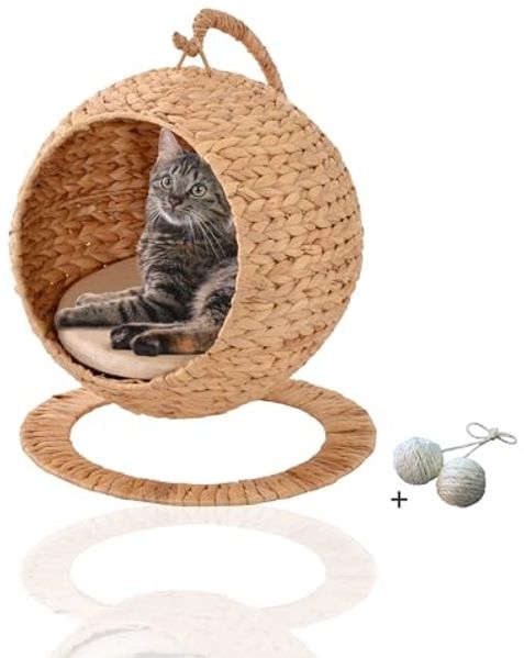 Rohrschneider Tierhöhle runder Hängesessel hängend, als Katzenbett Katzenkorb Katzensofa