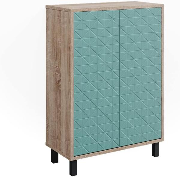 Vicco 'Agasta' Badschrank, Spanplatte, 56,2 x 83,2 x 28 cm, Mintgrün / Sonoma